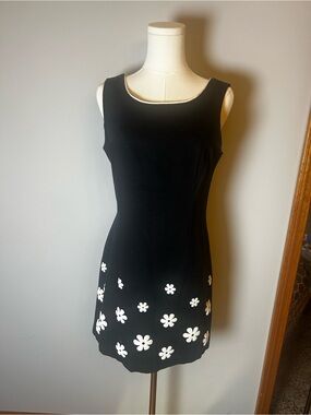 Vintage Retro Granite Black Knee Length Dress